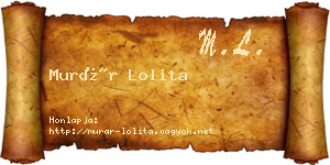 Murár Lolita névjegykártya